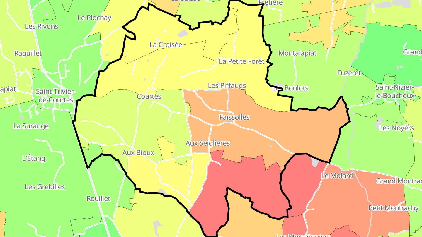 Carte des prix de l'immobilier Courtes
