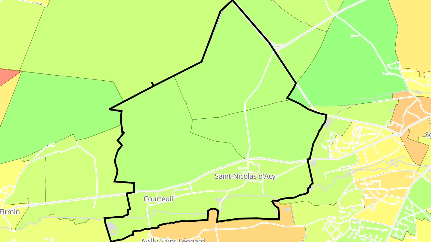 Carte des prix de l'immobilier Courteuil