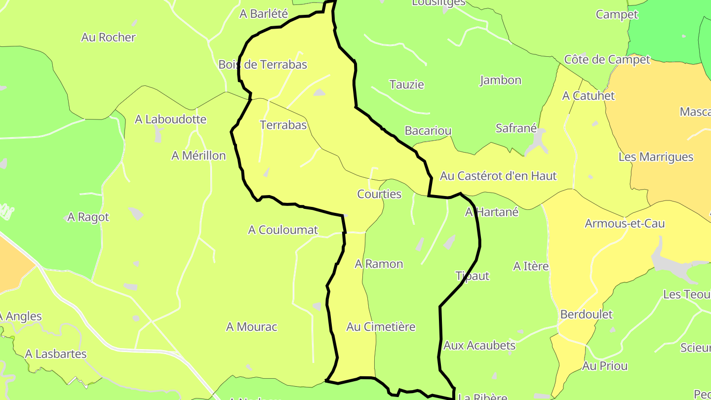 Carte des prix de l'immobilier Courties