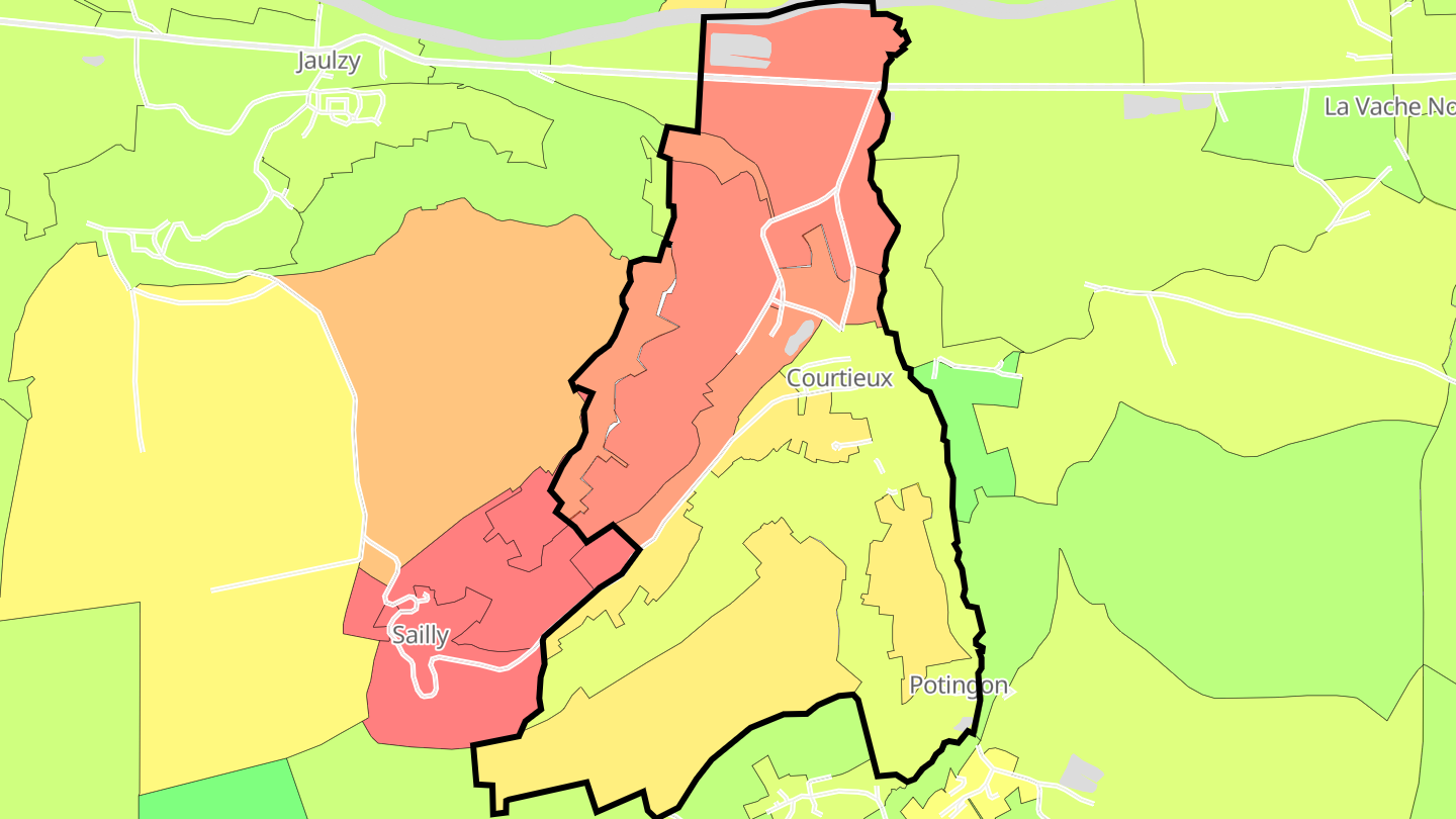 Carte des prix de l'immobilier Courtieux