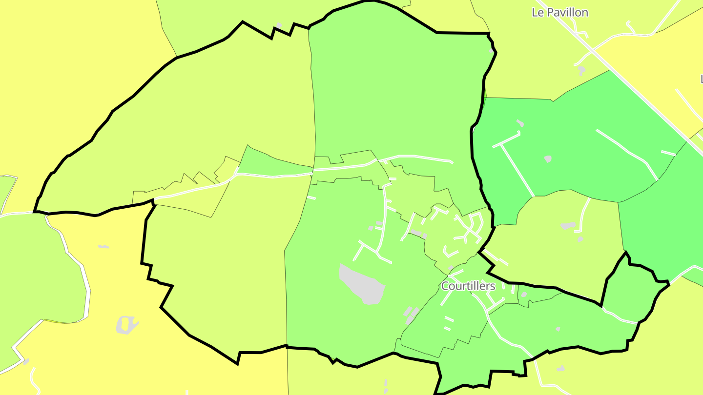Carte des prix de l'immobilier Courtillers