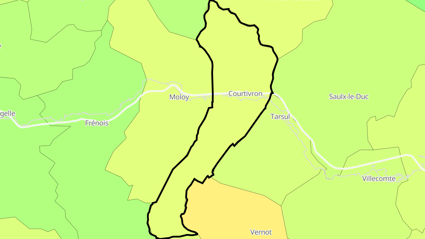 Carte des prix de l'immobilier Courtivron
