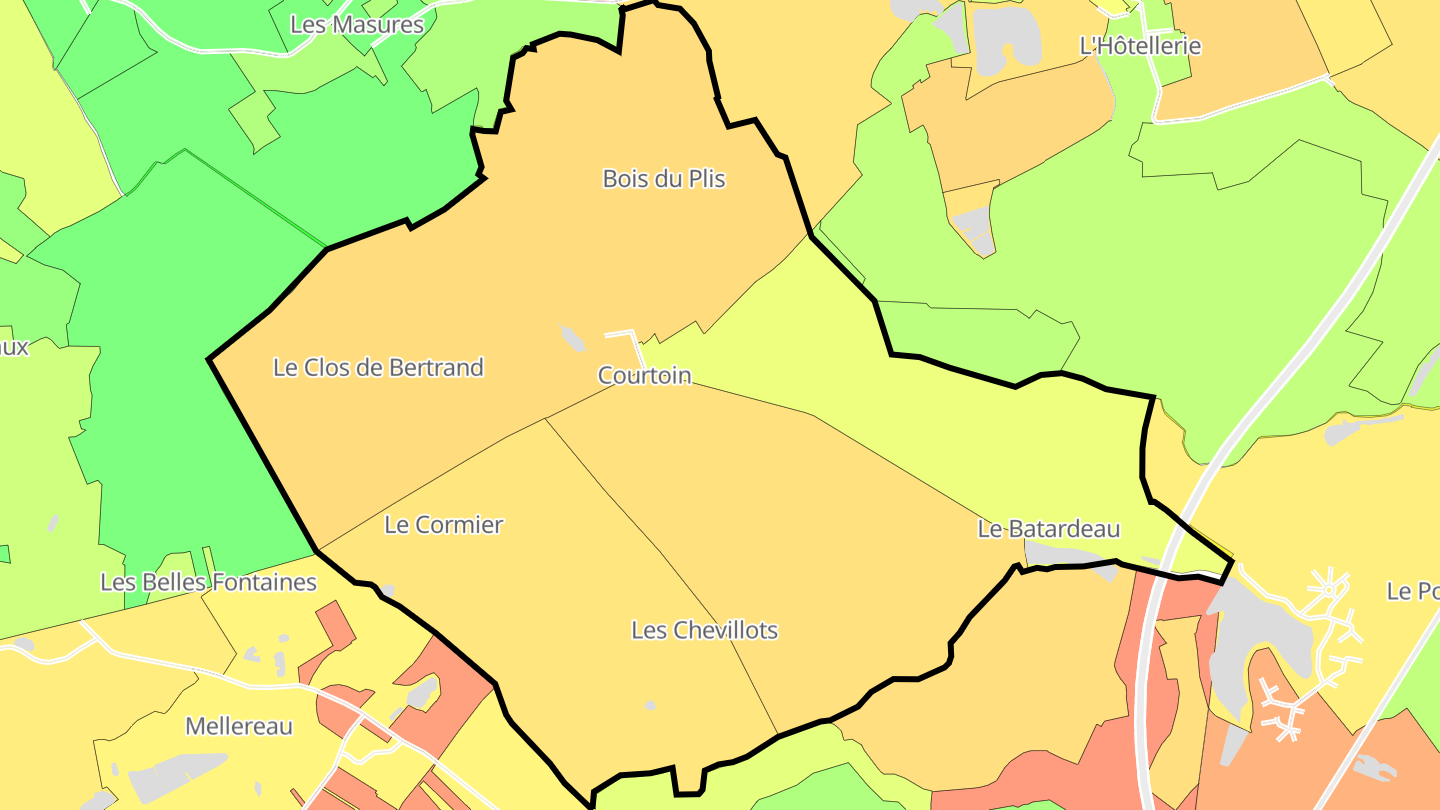 Carte des prix de l'immobilier Courtoin