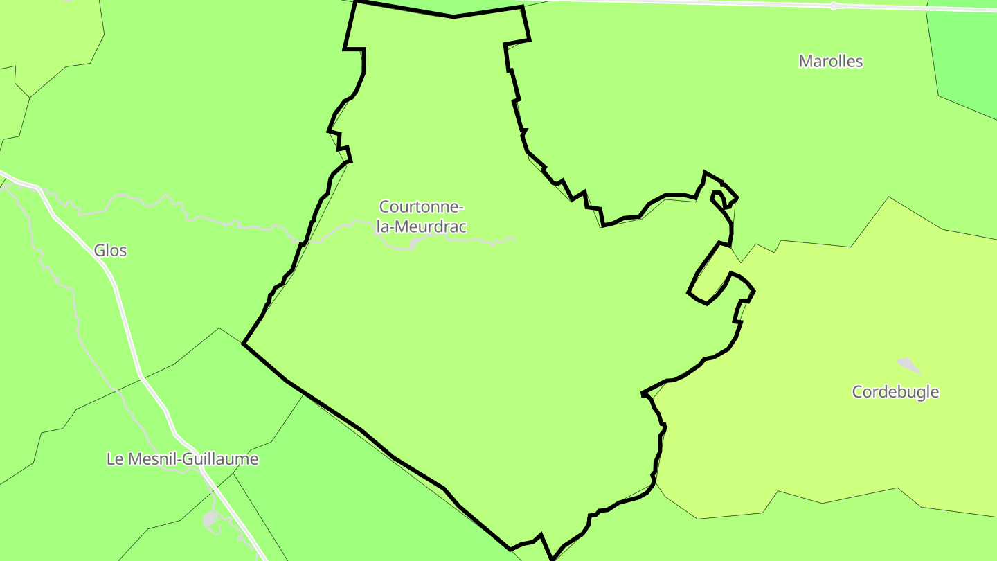 Carte des prix de l'immobilier Courtonne-la-Meurdrac