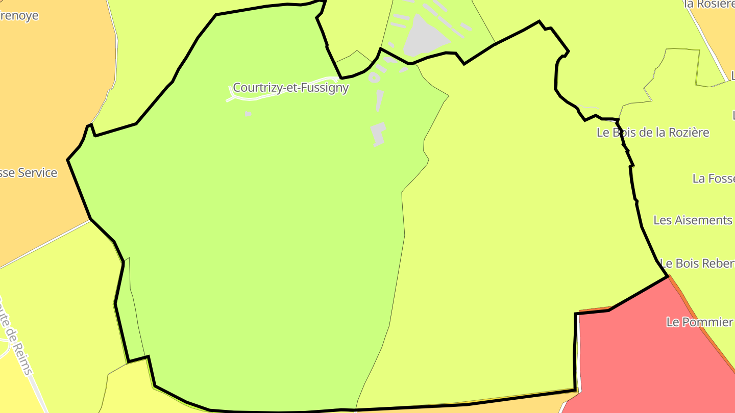 Carte des prix de l'immobilier Courtrizy-et-Fussigny