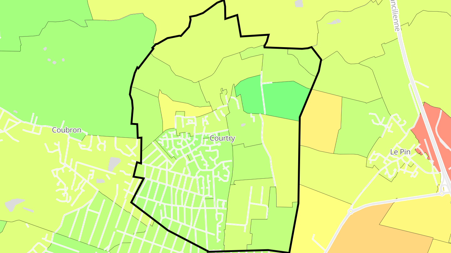 Carte des prix de l'immobilier Courtry