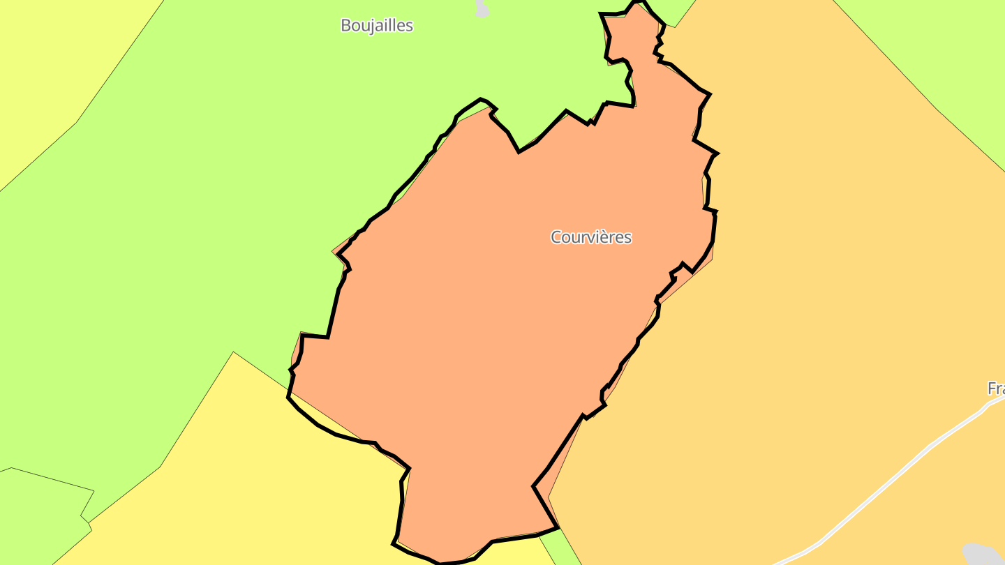 Carte des prix de l'immobilier Courvières