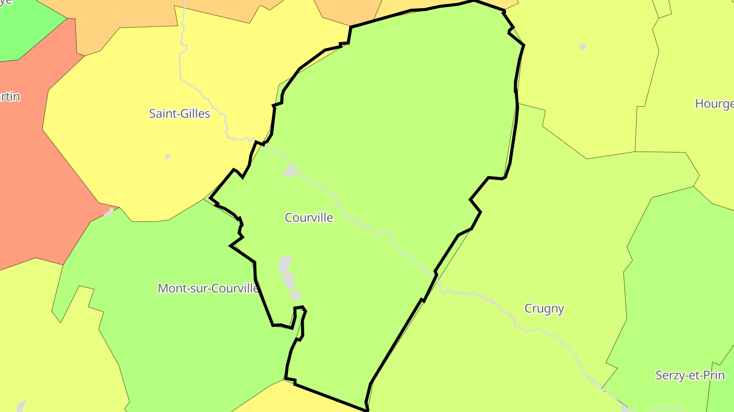 Carte des prix de l'immobilier Courville