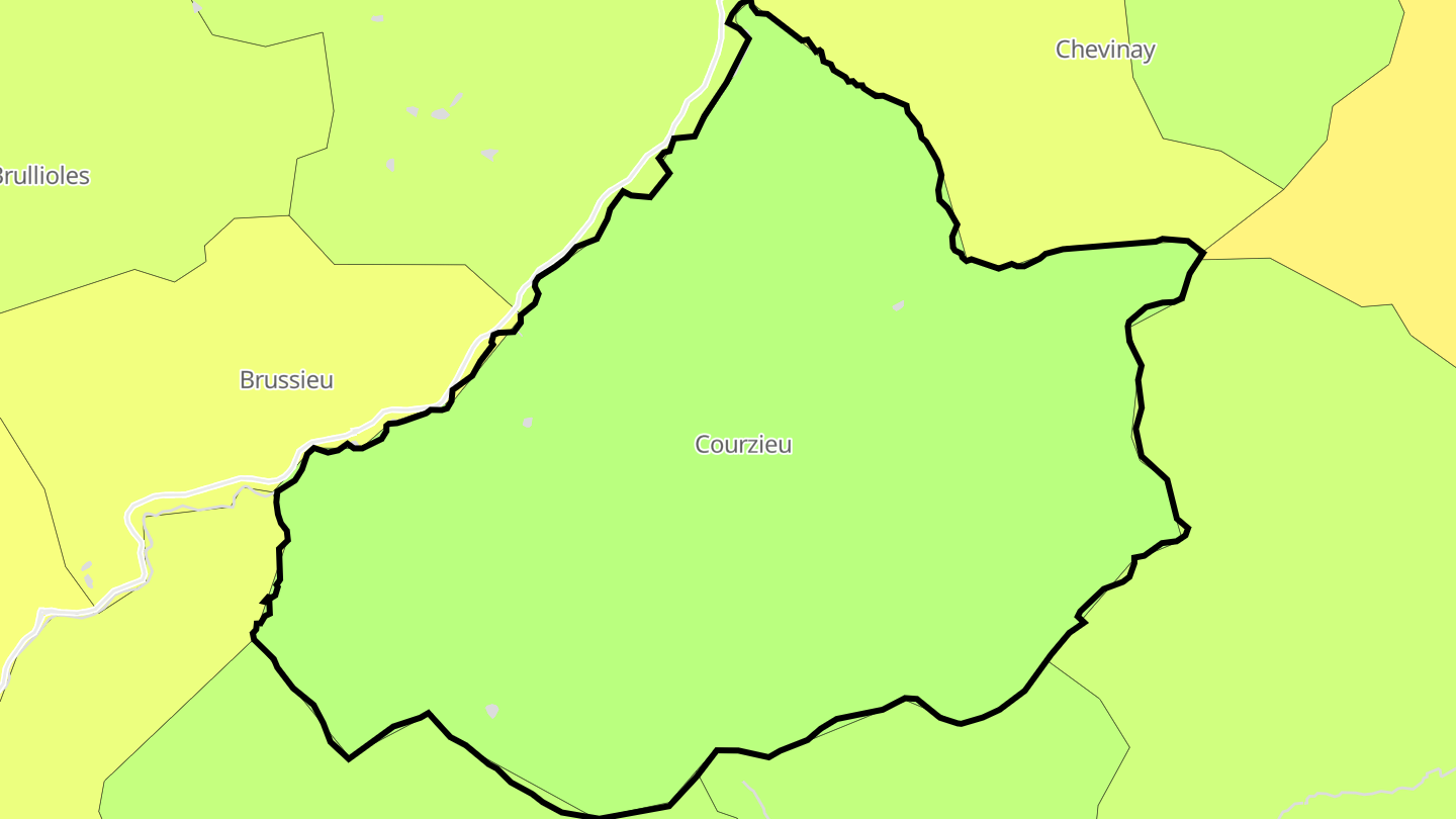 Carte des prix de l'immobilier Courzieu