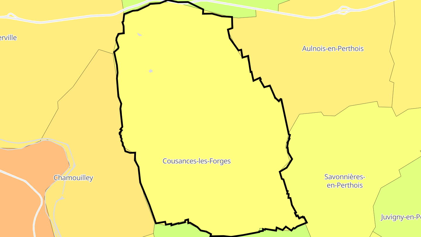 Carte des prix de l'immobilier Cousances-les-Forges