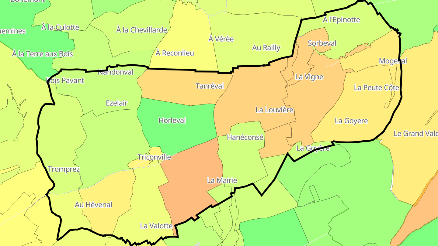 Carte des prix de l'immobilier Cousances-lès-Triconville