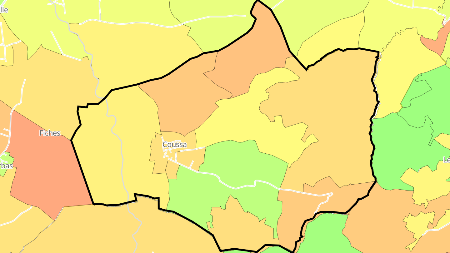Carte des prix de l'immobilier Coussa