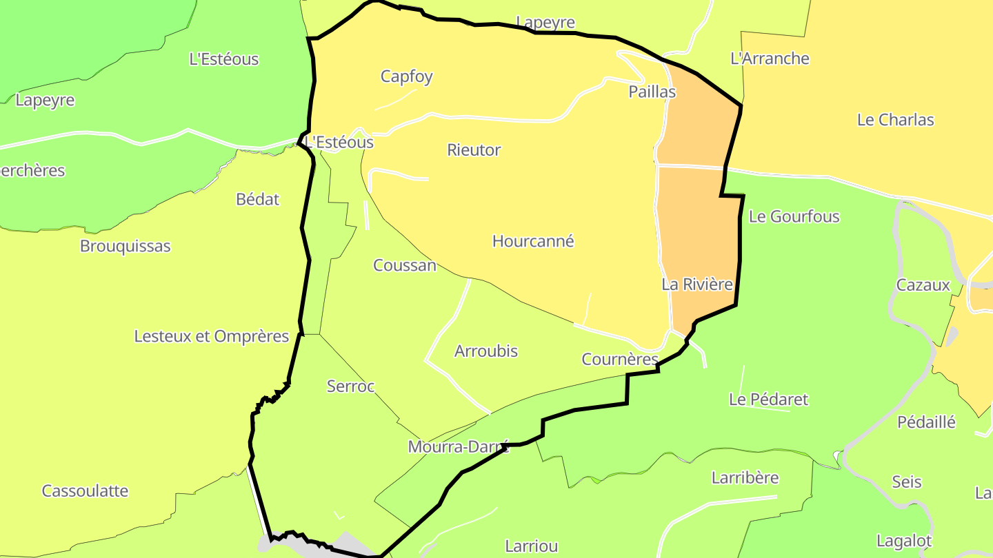 Carte des prix de l'immobilier Coussan