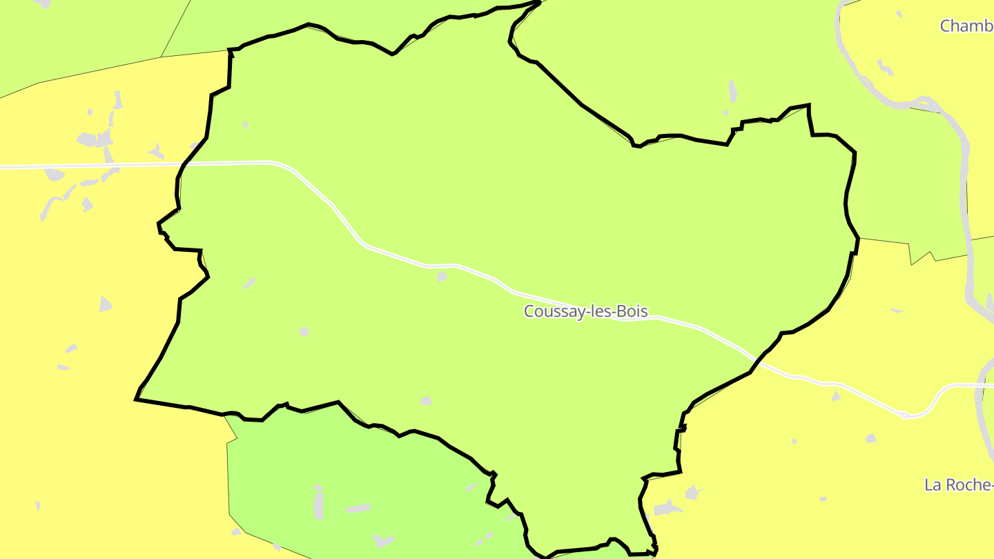 Carte des prix de l'immobilier Coussay-les-Bois