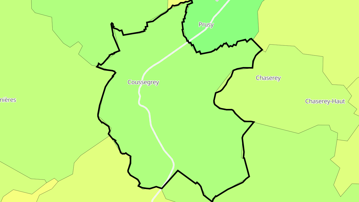Carte des prix de l'immobilier Coussegrey