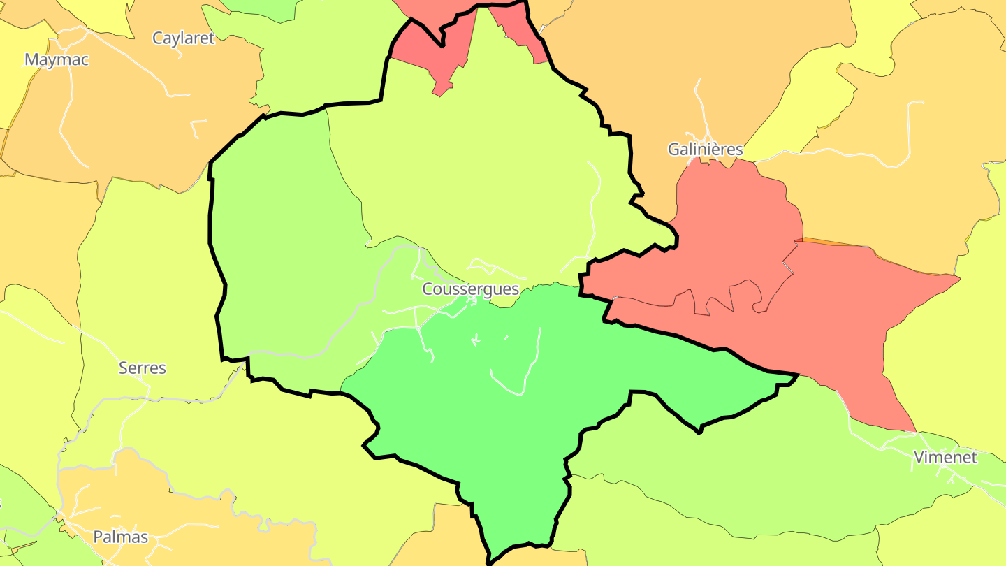 Carte des prix de l'immobilier Coussergues