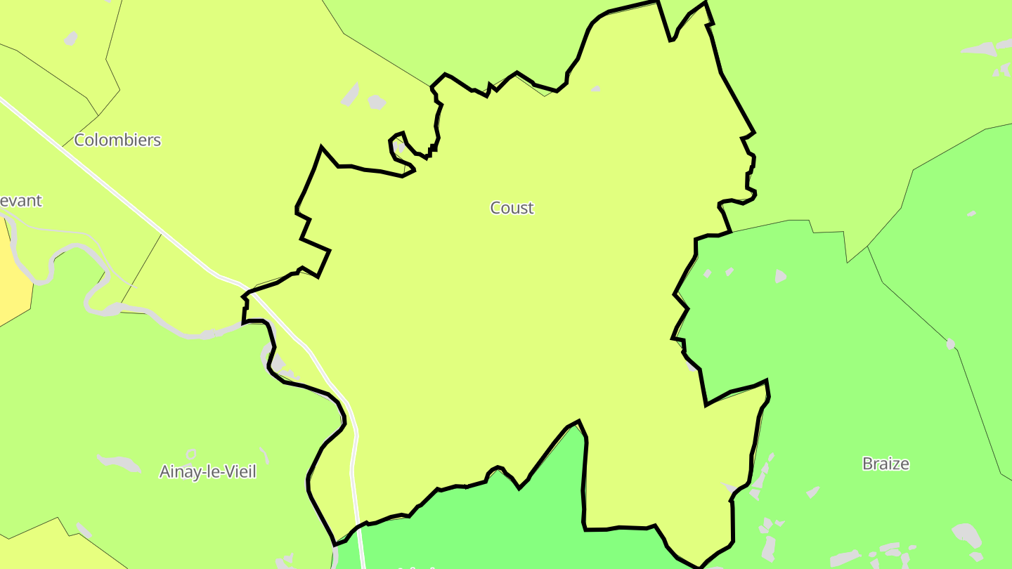 Carte des prix de l'immobilier Coust