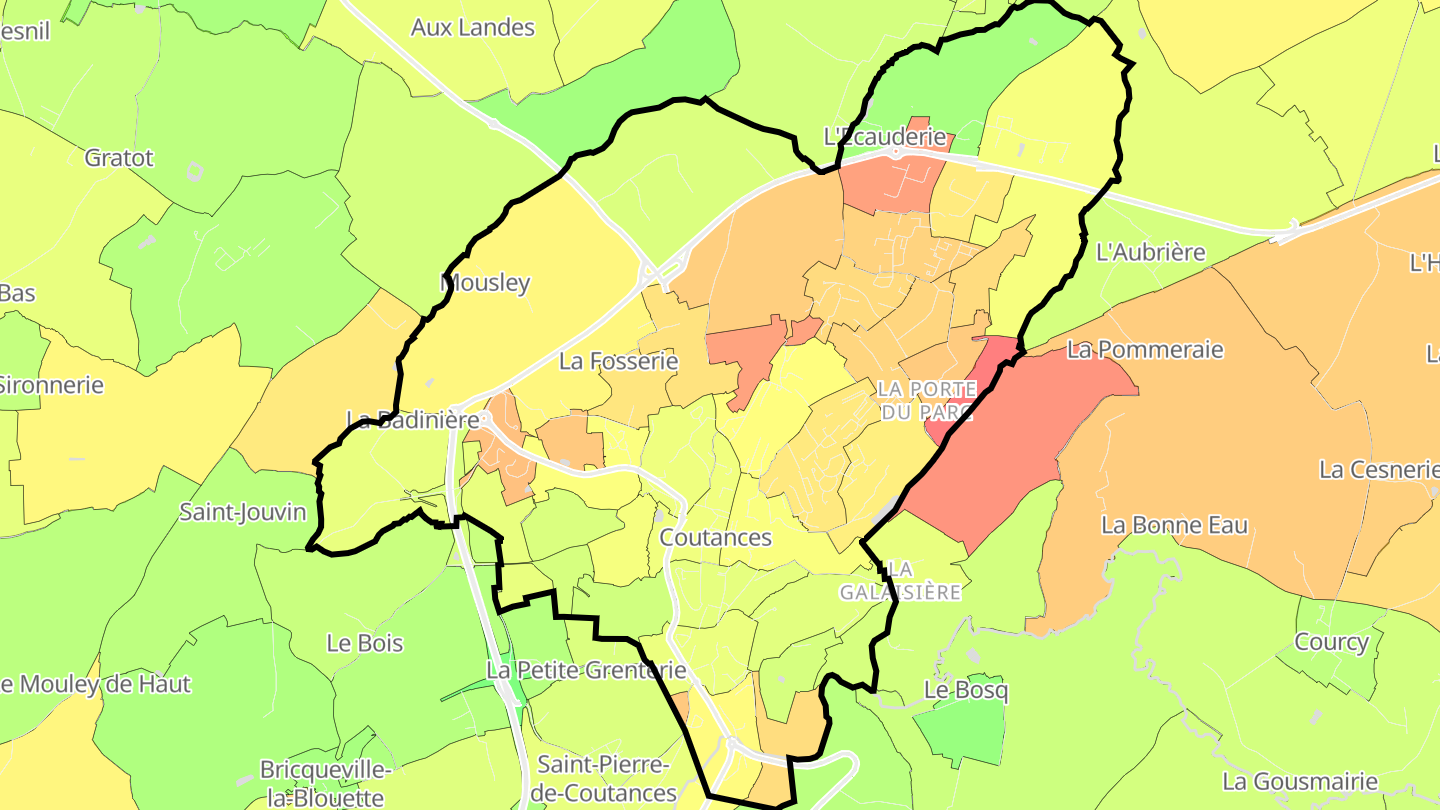 Carte des prix de l'immobilier Coutances