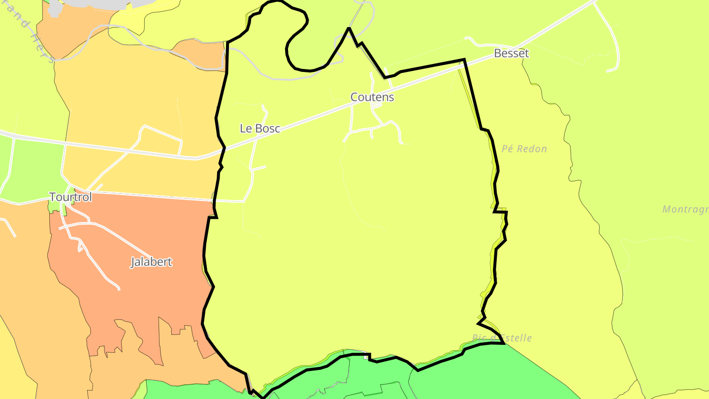 Carte des prix de l'immobilier Coutens