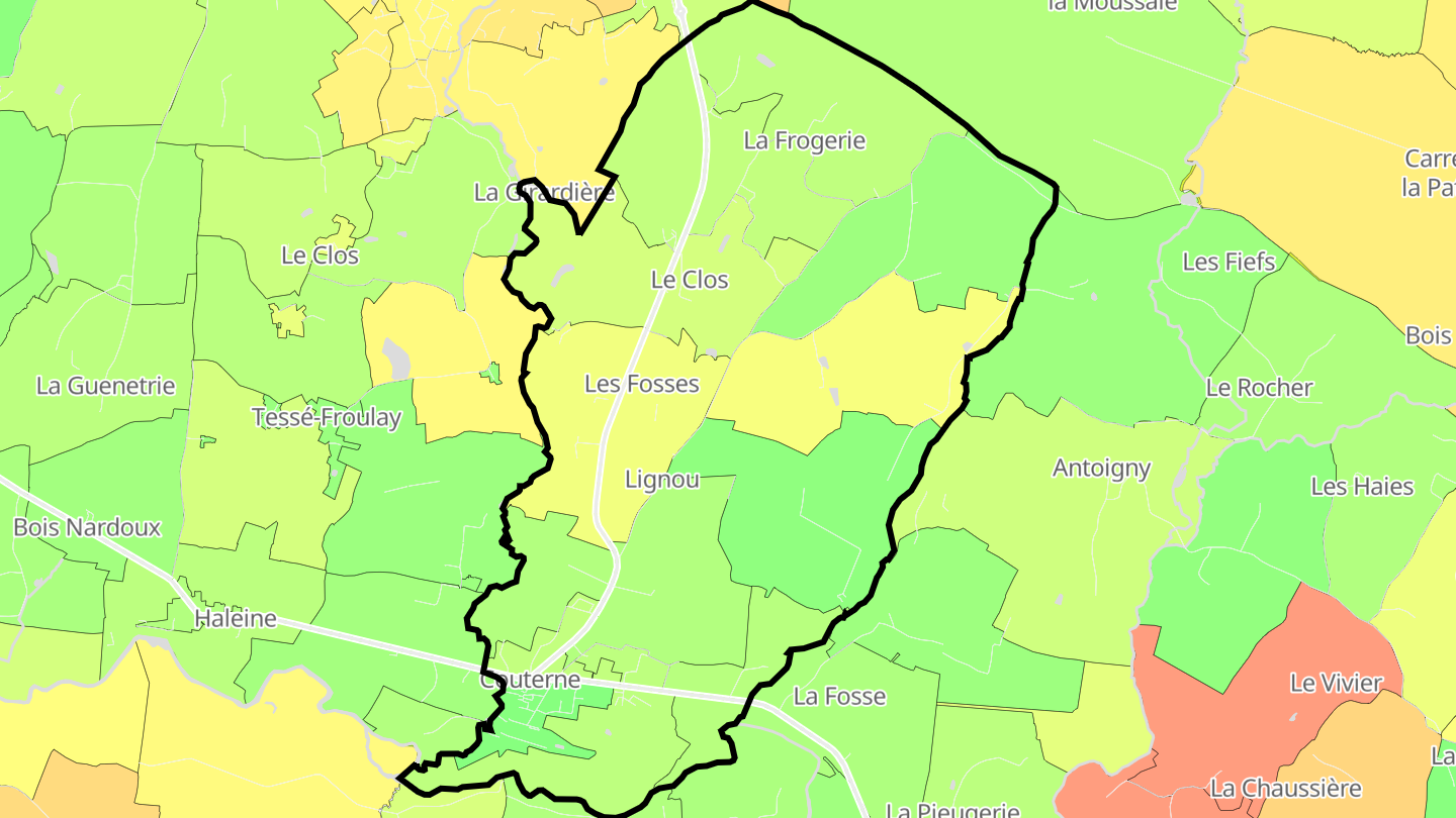 Carte des prix de l'immobilier Couterne