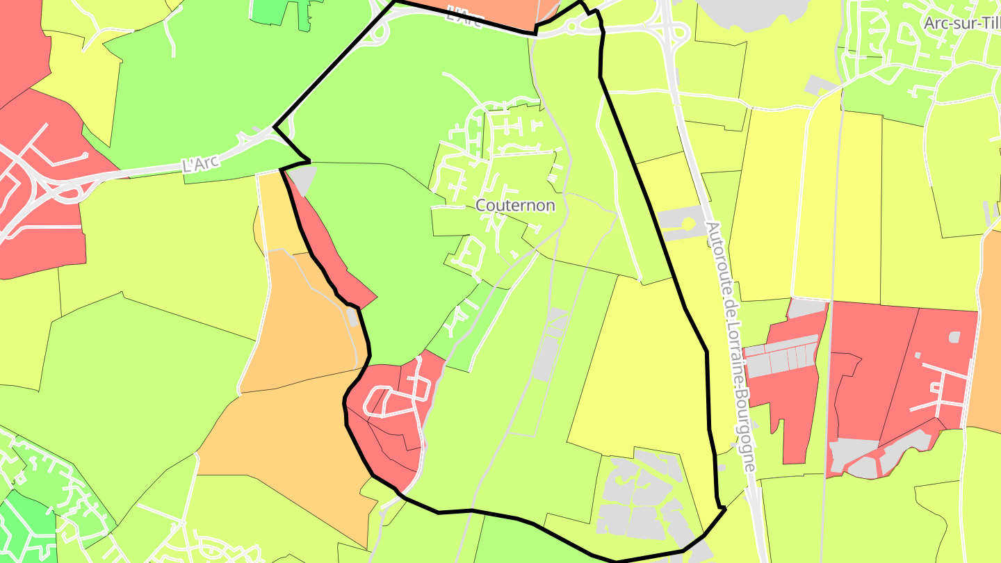 Carte des prix de l'immobilier Couternon
