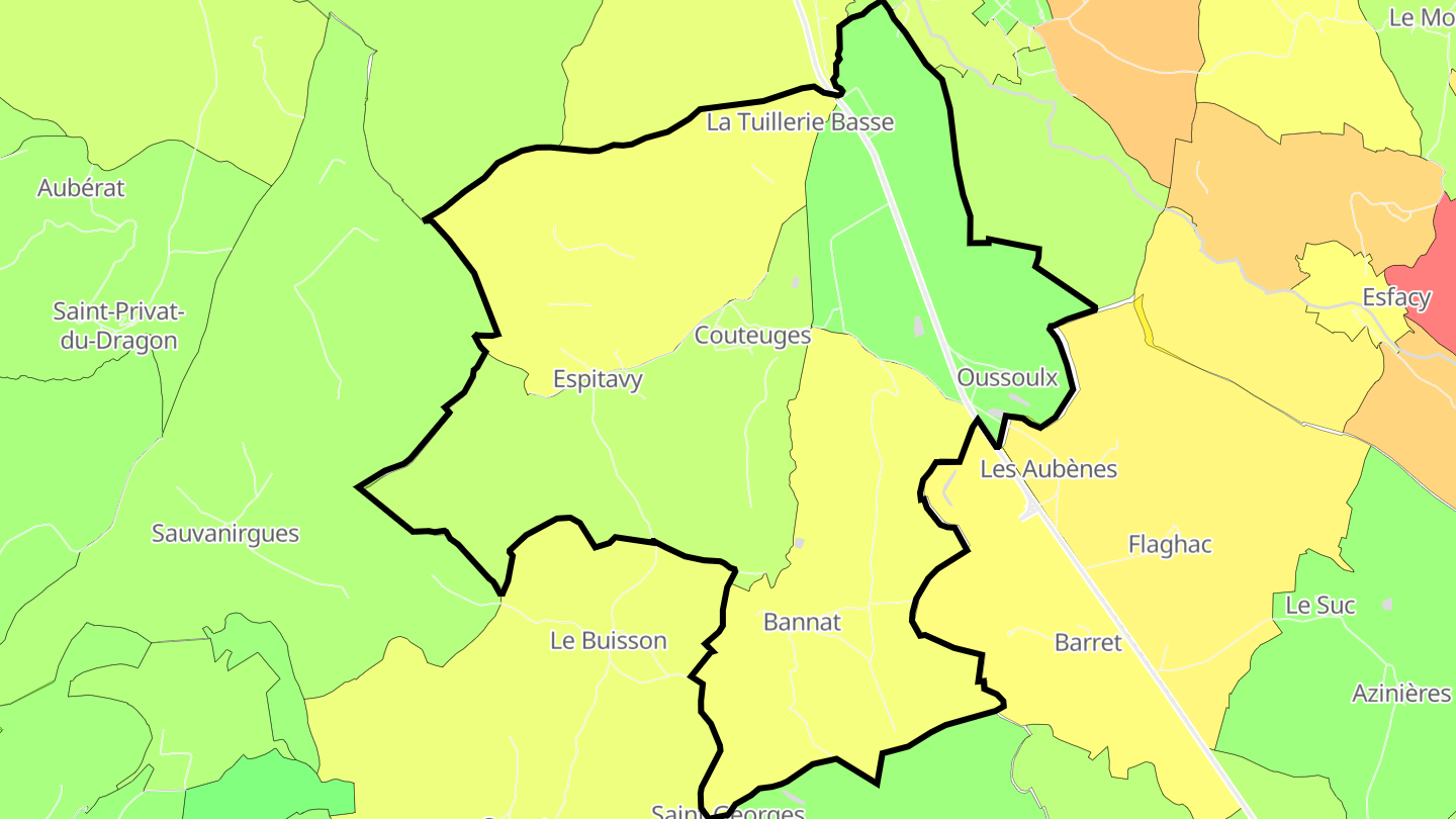 Carte des prix de l'immobilier Couteuges