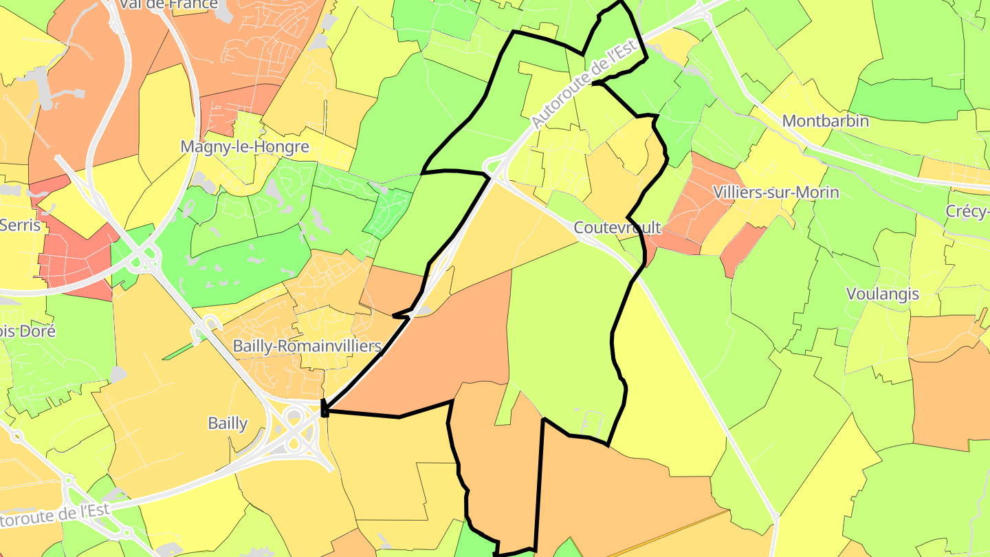 Carte des prix de l'immobilier Coutevroult