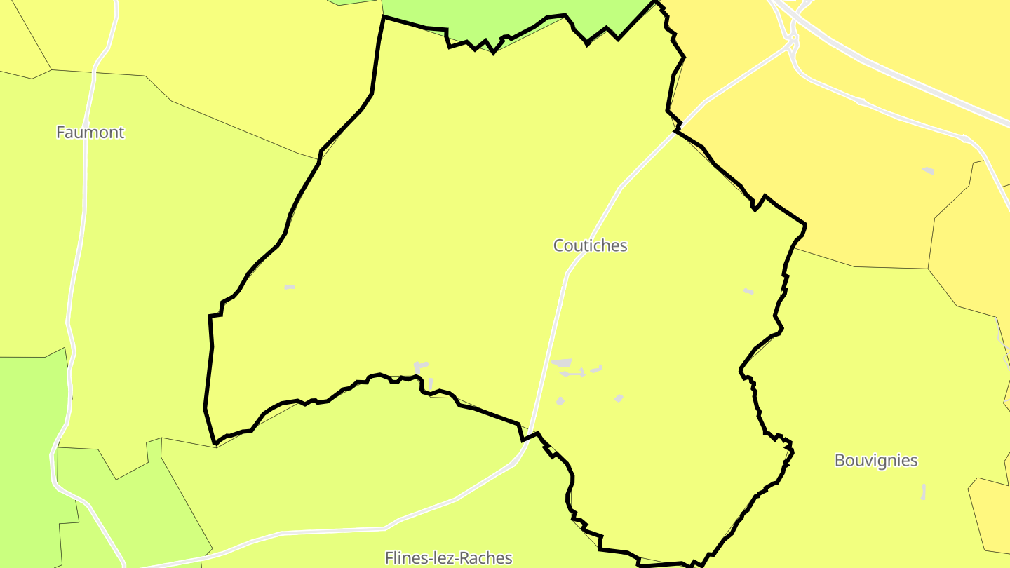 Carte des prix de l'immobilier Coutiches