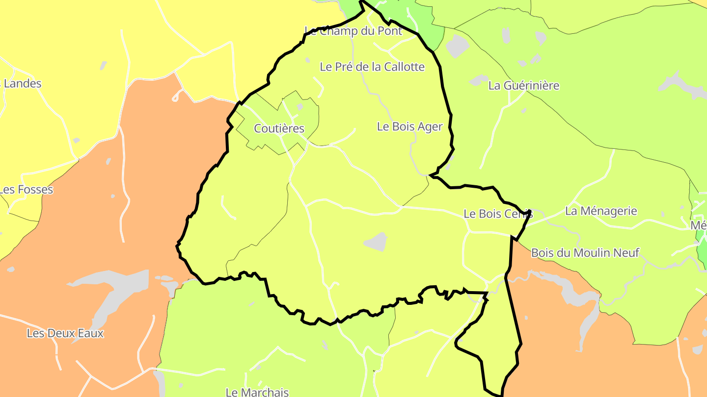 Carte des prix de l'immobilier Coutières