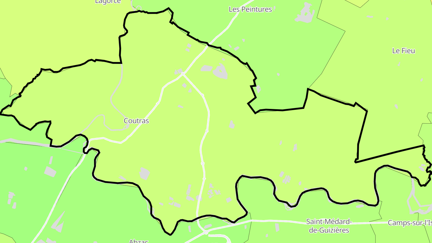 Carte des prix de l'immobilier Coutras