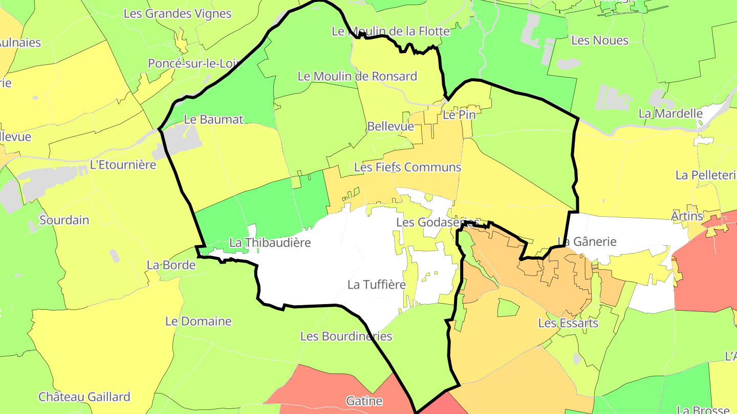 Carte des prix de l'immobilier Couture-sur-Loir