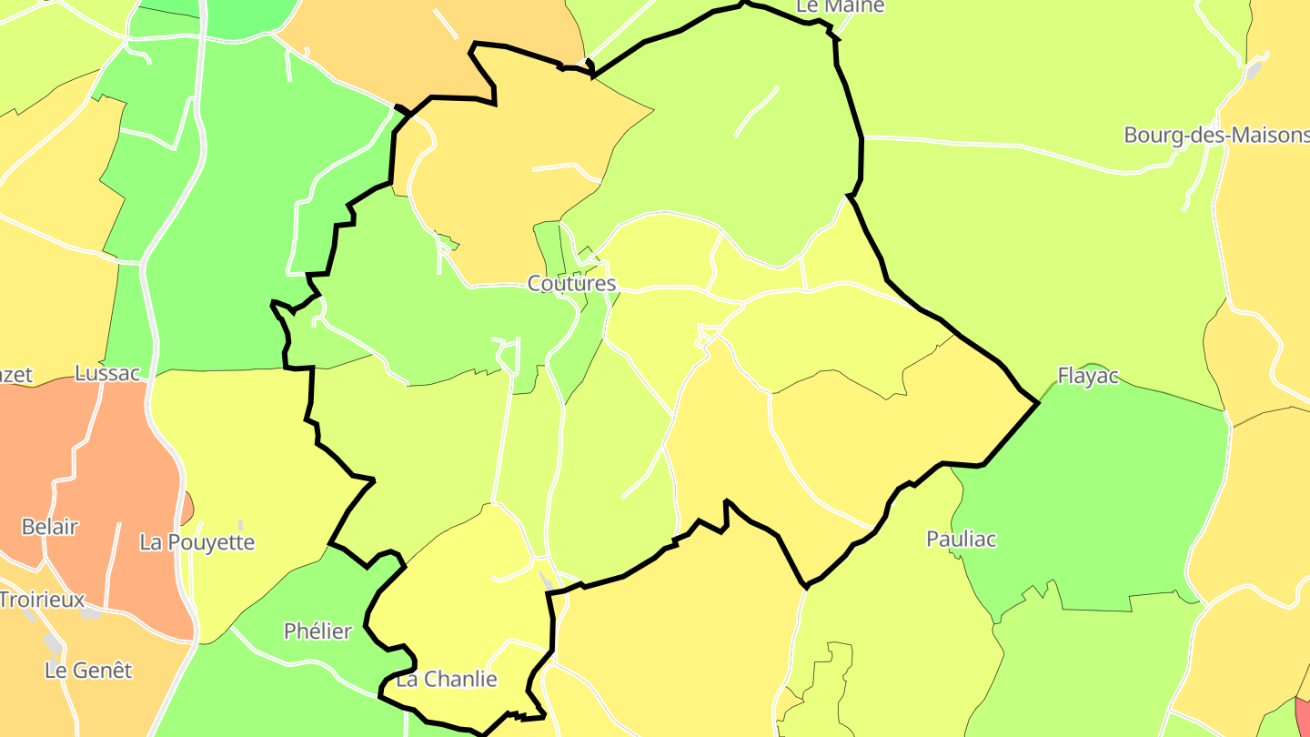 Carte des prix de l'immobilier Coutures