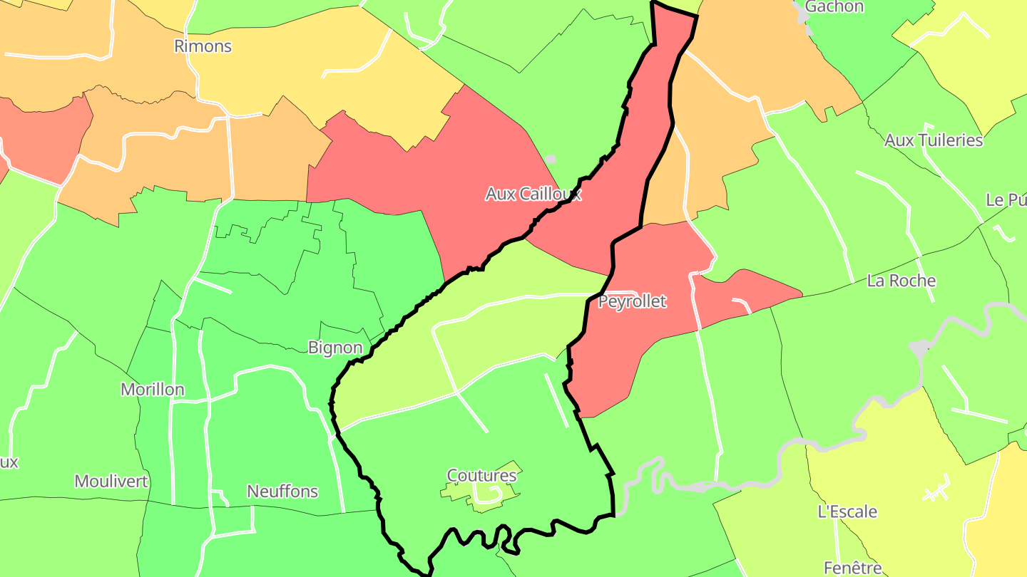 Carte des prix de l'immobilier Coutures