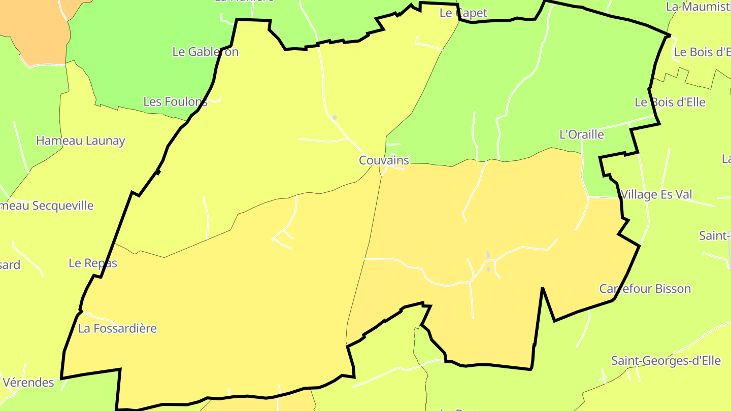 Carte des prix de l'immobilier Couvains