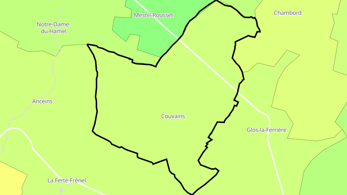 Carte des prix de l'immobilier Couvains