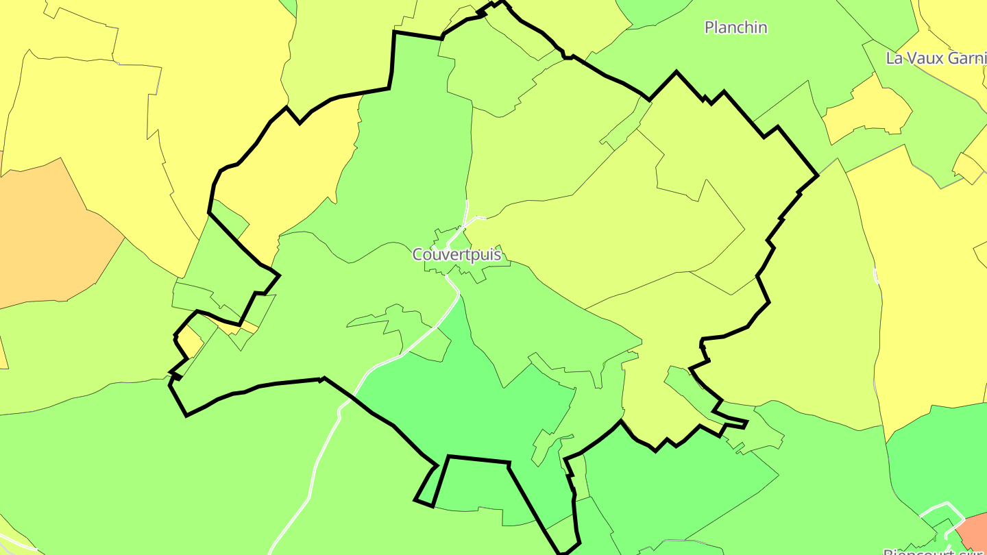 Carte des prix de l'immobilier Couvertpuis