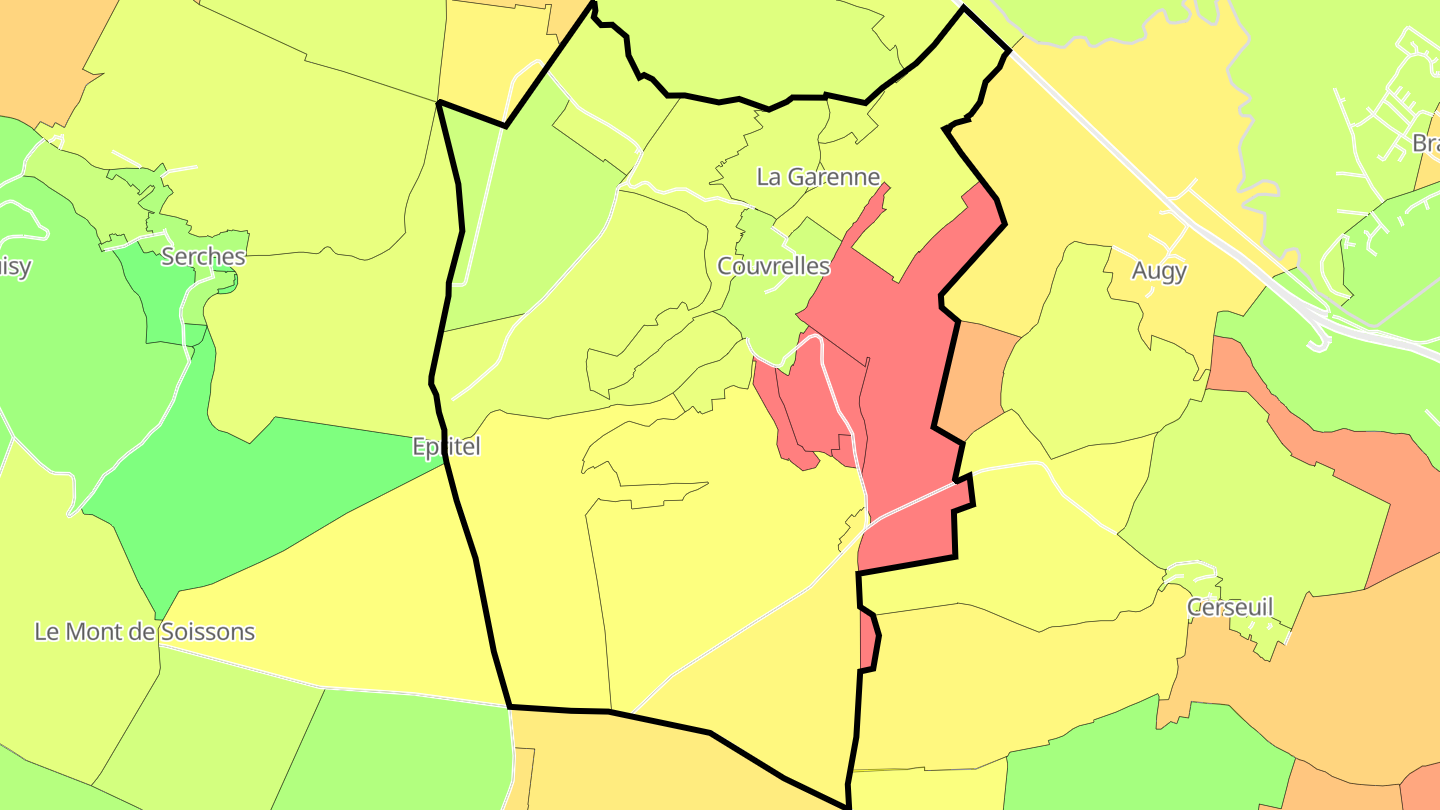 Carte des prix de l'immobilier Couvrelles