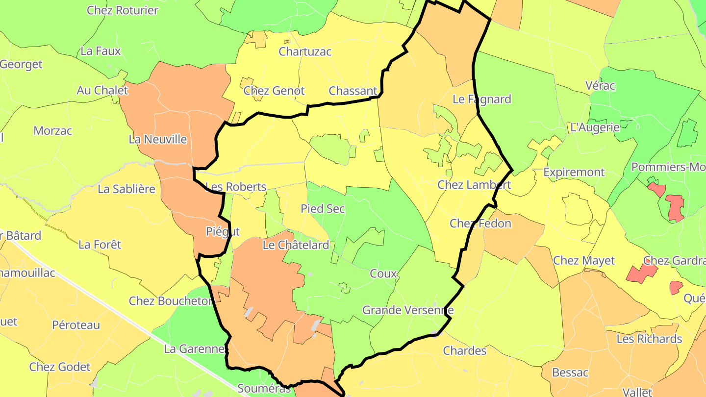 Carte des prix de l'immobilier Coux