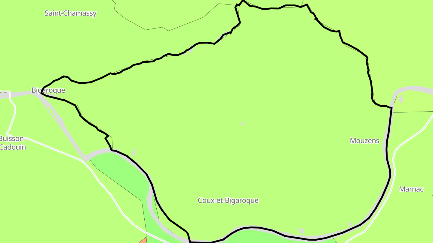 Carte des prix de l'immobilier Coux et Bigaroque-Mouzens