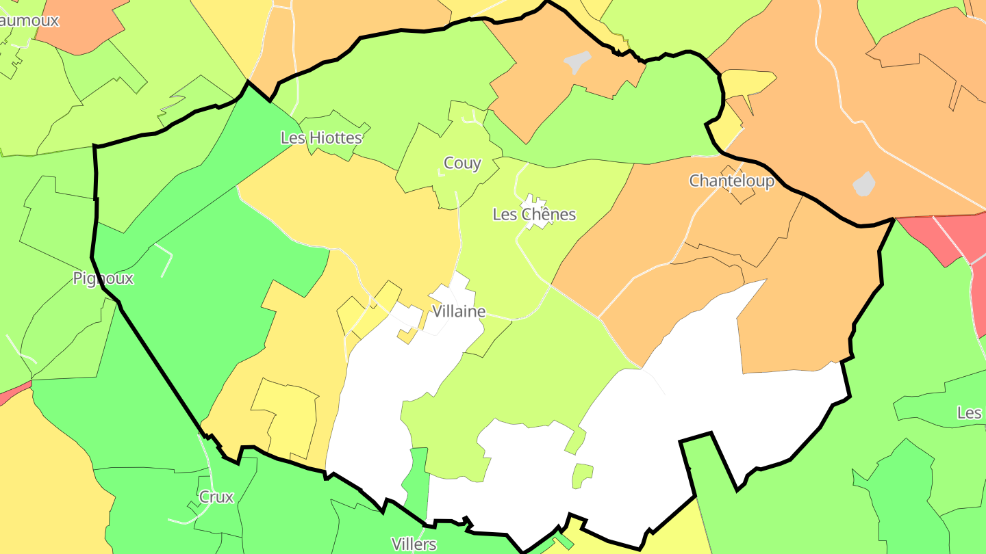Carte des prix de l'immobilier Couy