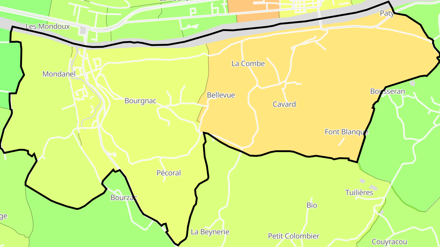 Carte des prix de l'immobilier Couze-et-Saint-Front