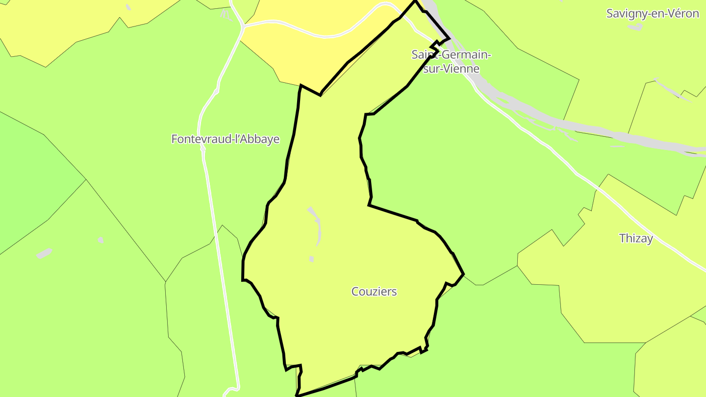Carte des prix de l'immobilier Couziers