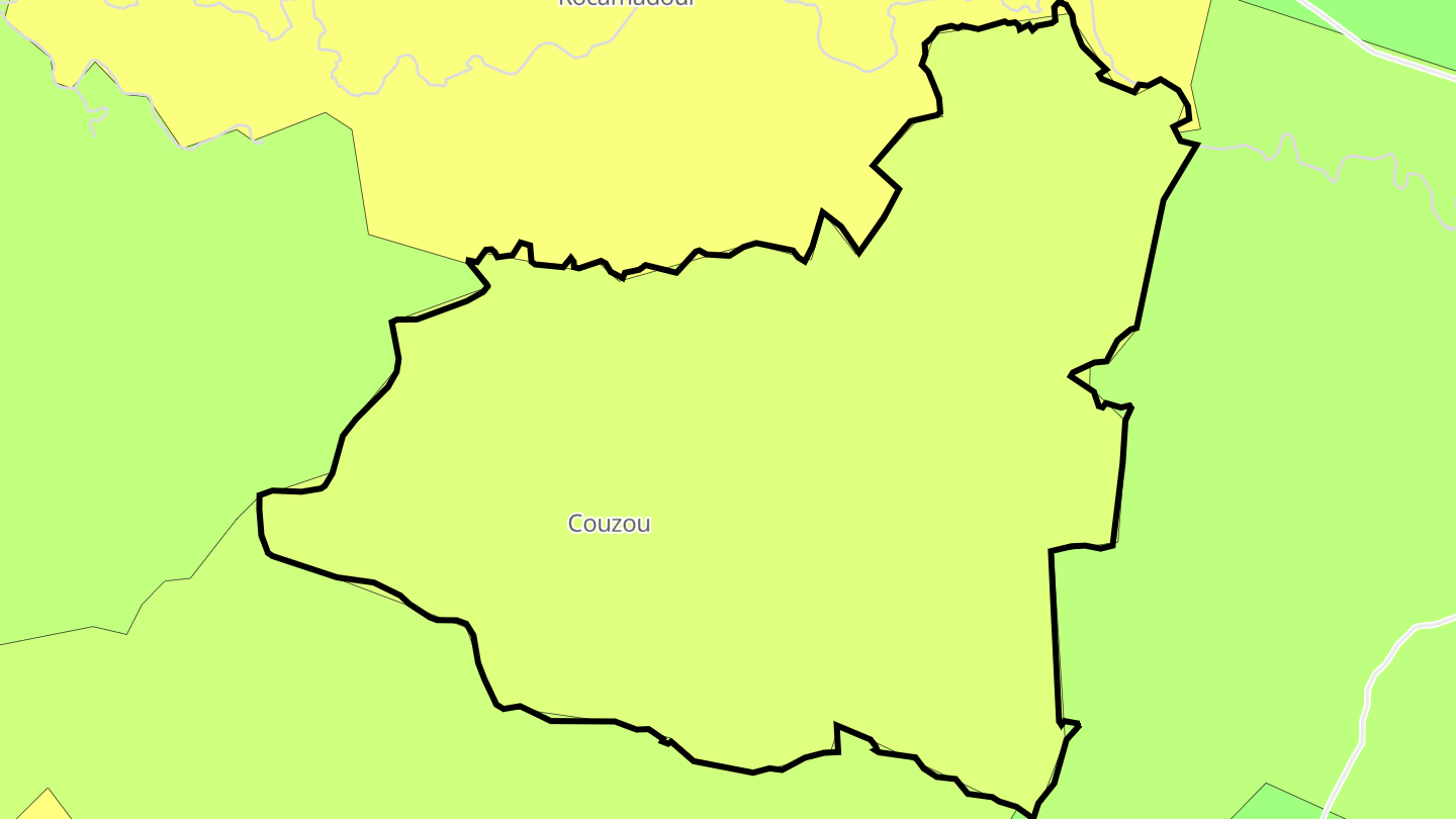 Carte des prix de l'immobilier Couzou