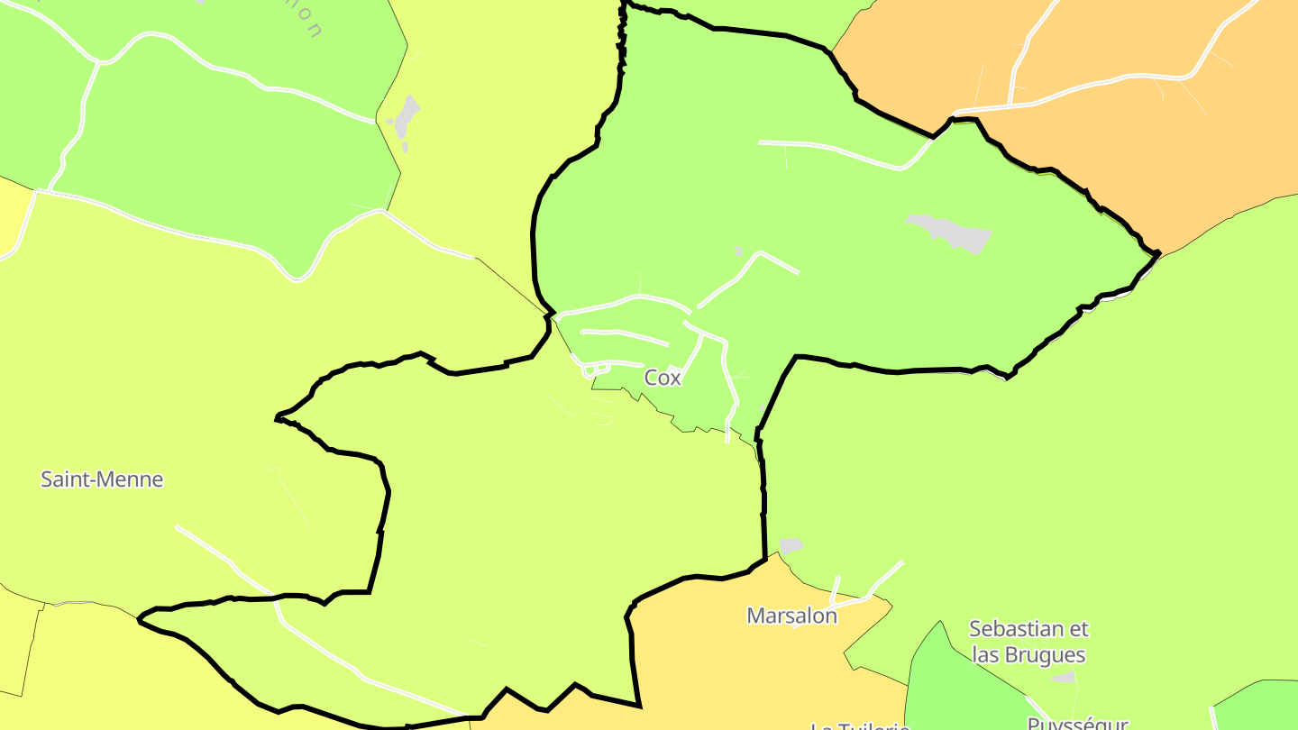 Carte des prix de l'immobilier Cox