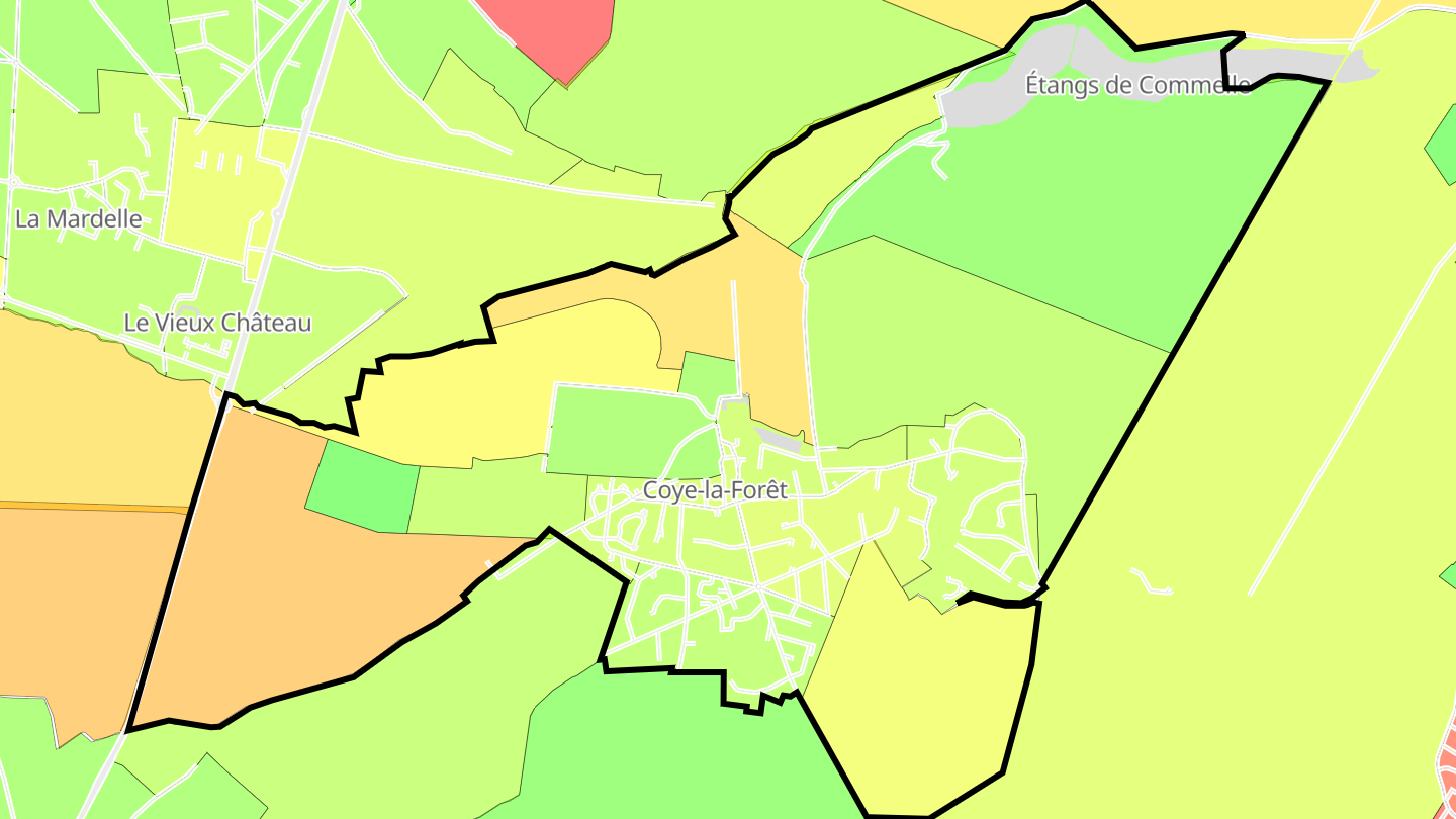 Carte des prix de l'immobilier Coye-la-Forêt