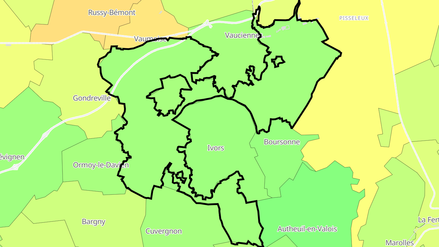 Carte des prix de l'immobilier Coyolles