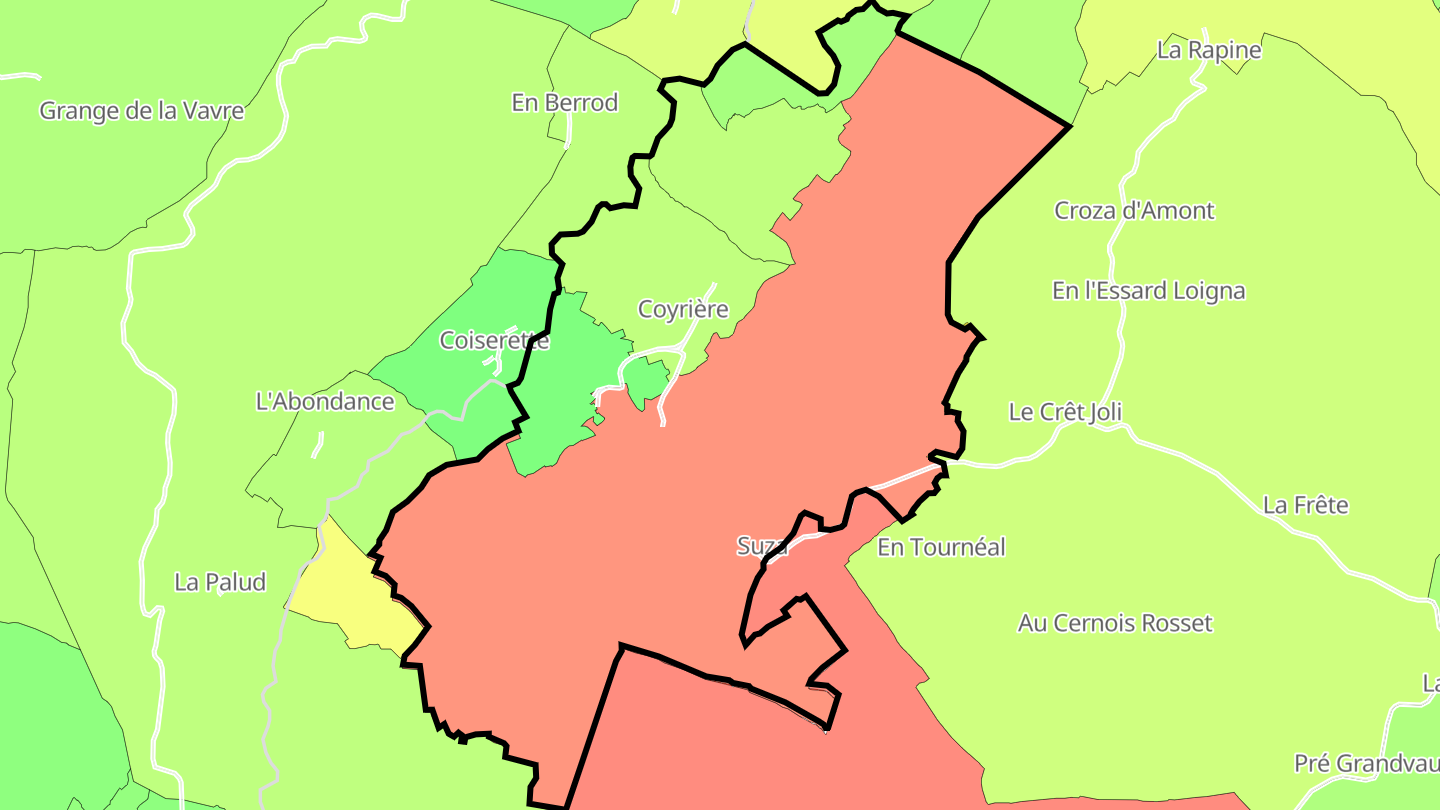 Carte des prix de l'immobilier Coyrière