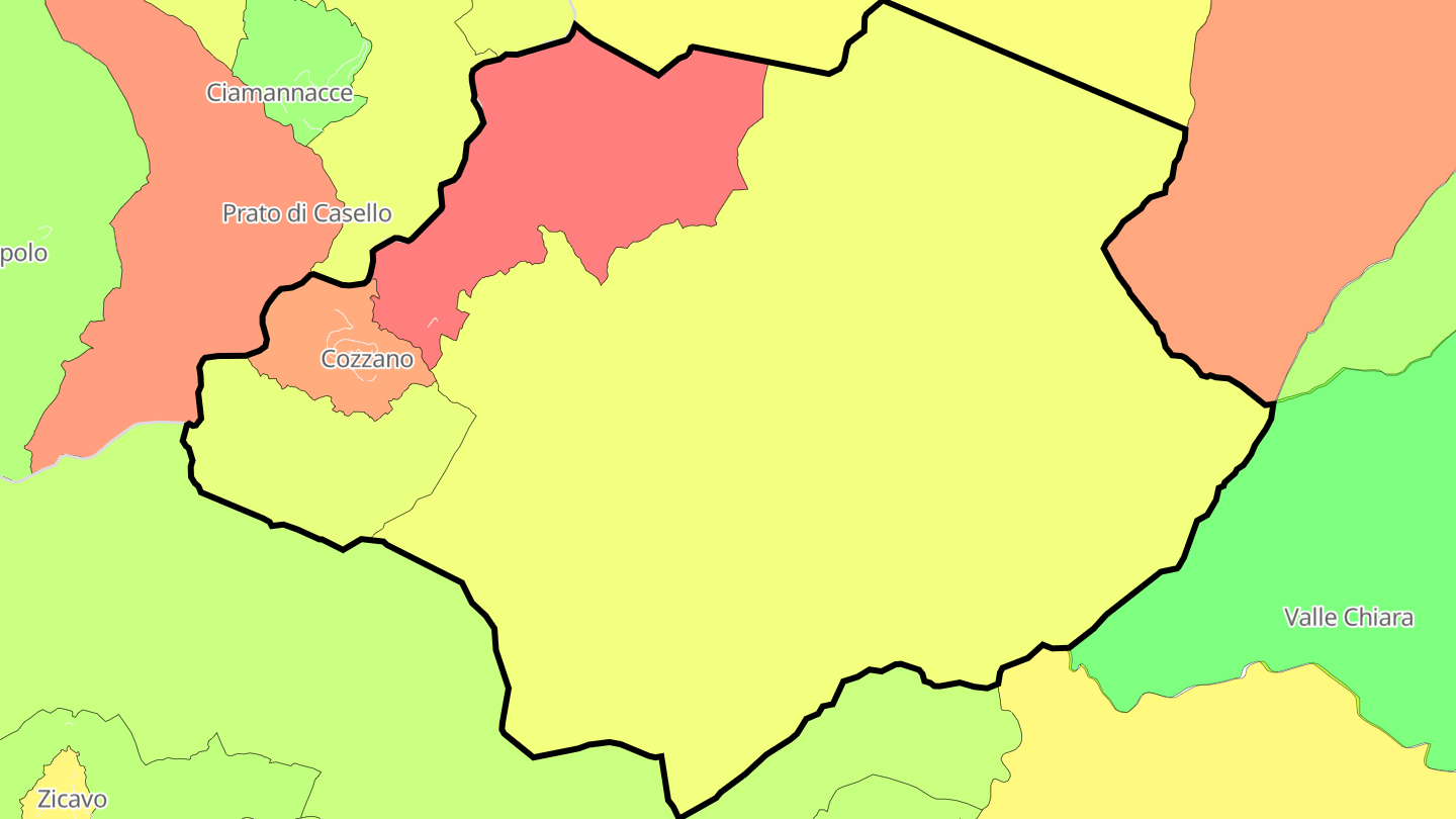 Carte des prix de l'immobilier Cozzano