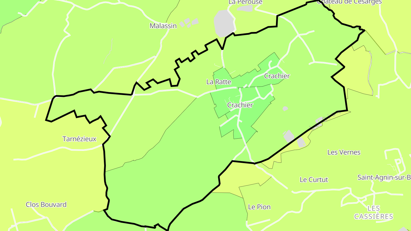 Carte des prix de l'immobilier Crachier
