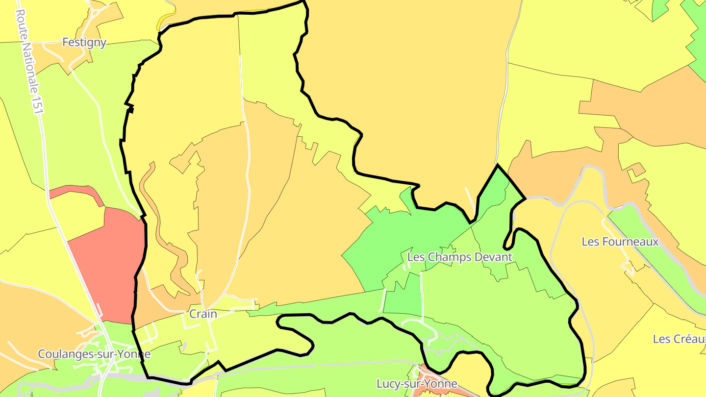 Carte des prix de l'immobilier Crain